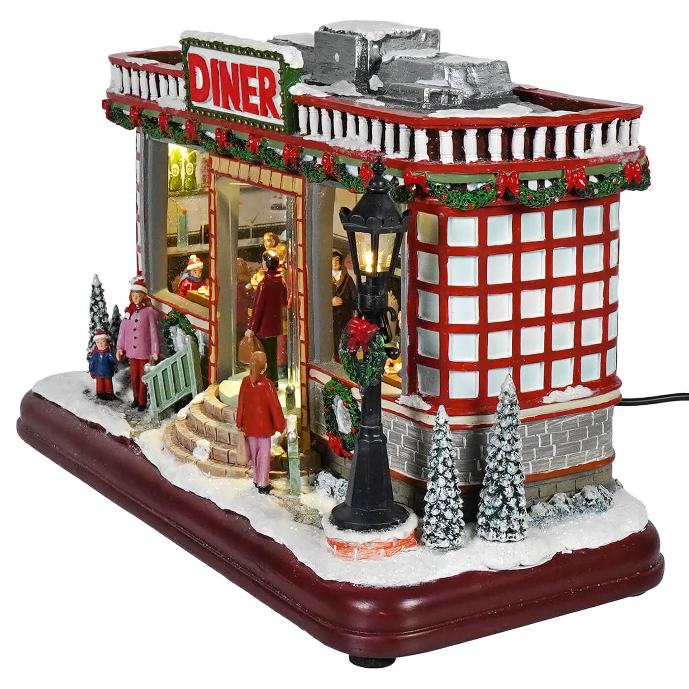 12" Animated Winter Scene Diner With Lights & Music