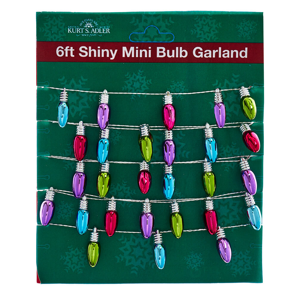 6ft Shiny Miniature Bulb Garland Set/2