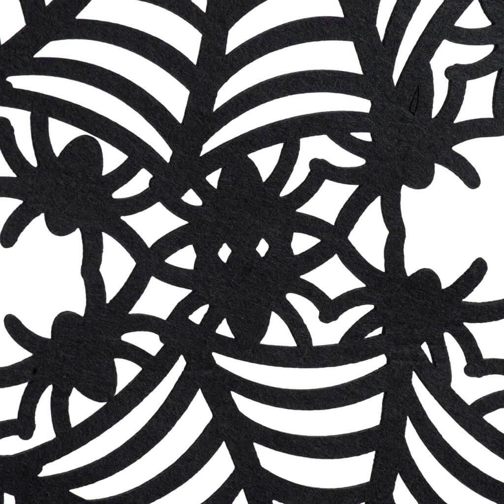 Black Felt Spider Web Table Runner