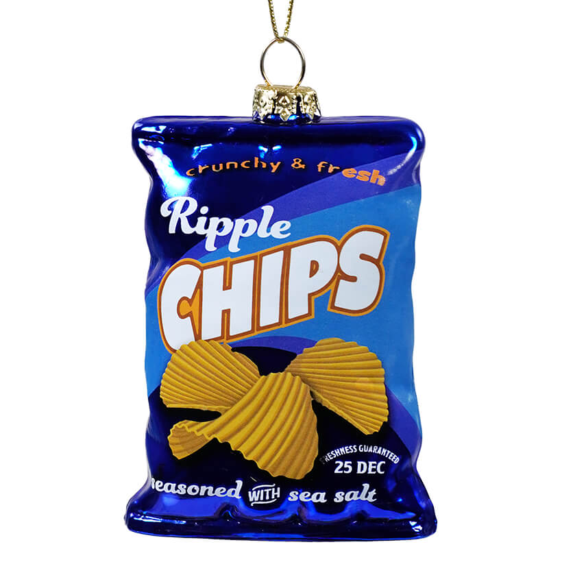 Glass Ripple Chips Snack Bag Ornament