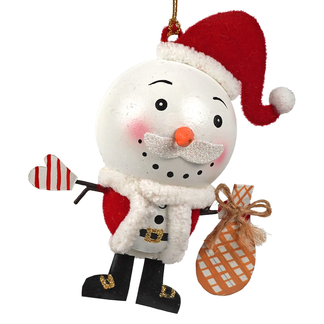 Snowman Santa Ornament
