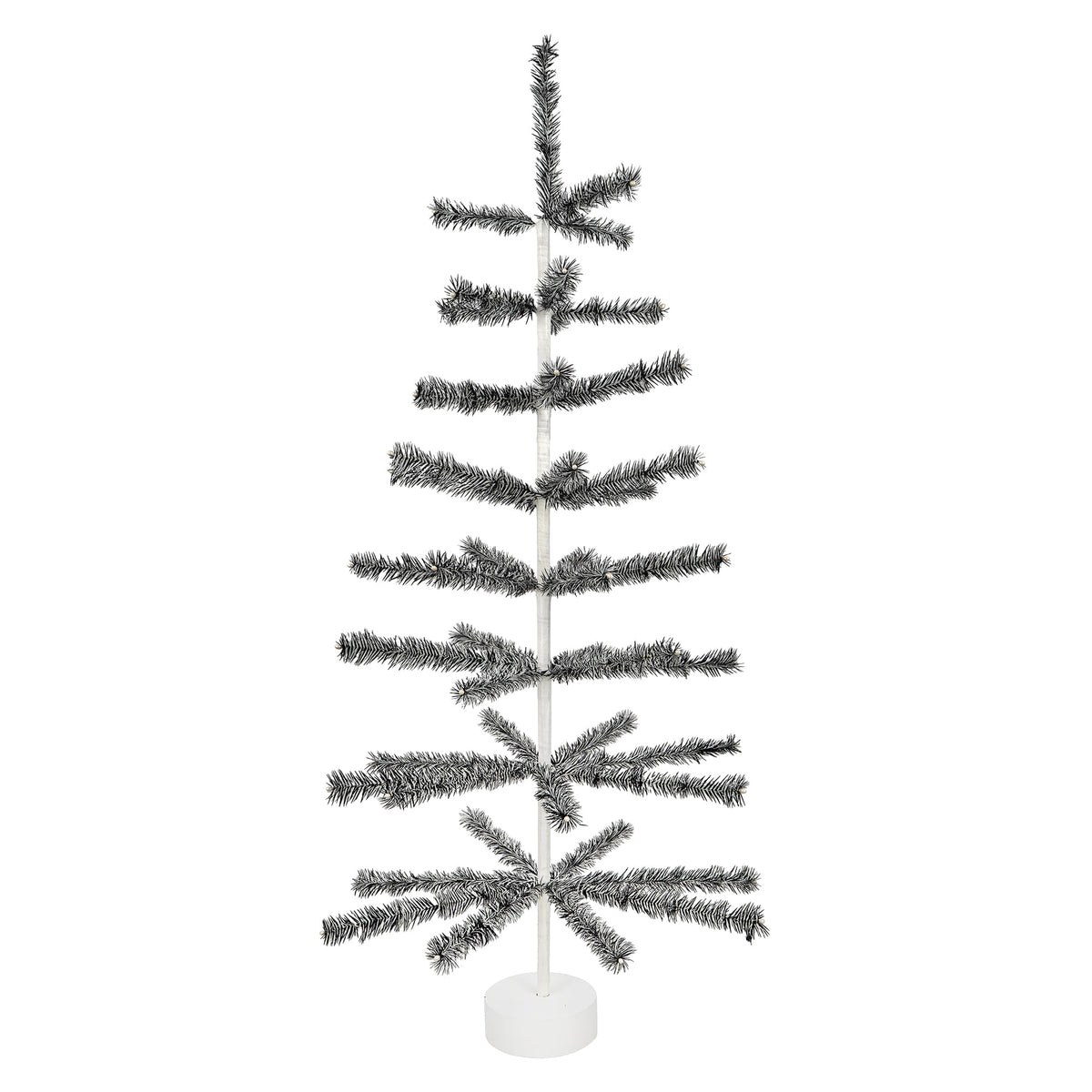 49" Black & White Tinsel Tree
