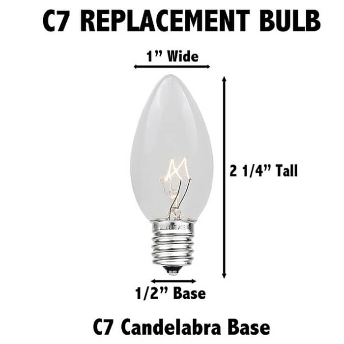 Red Transparent C7 5 Watt Bulb