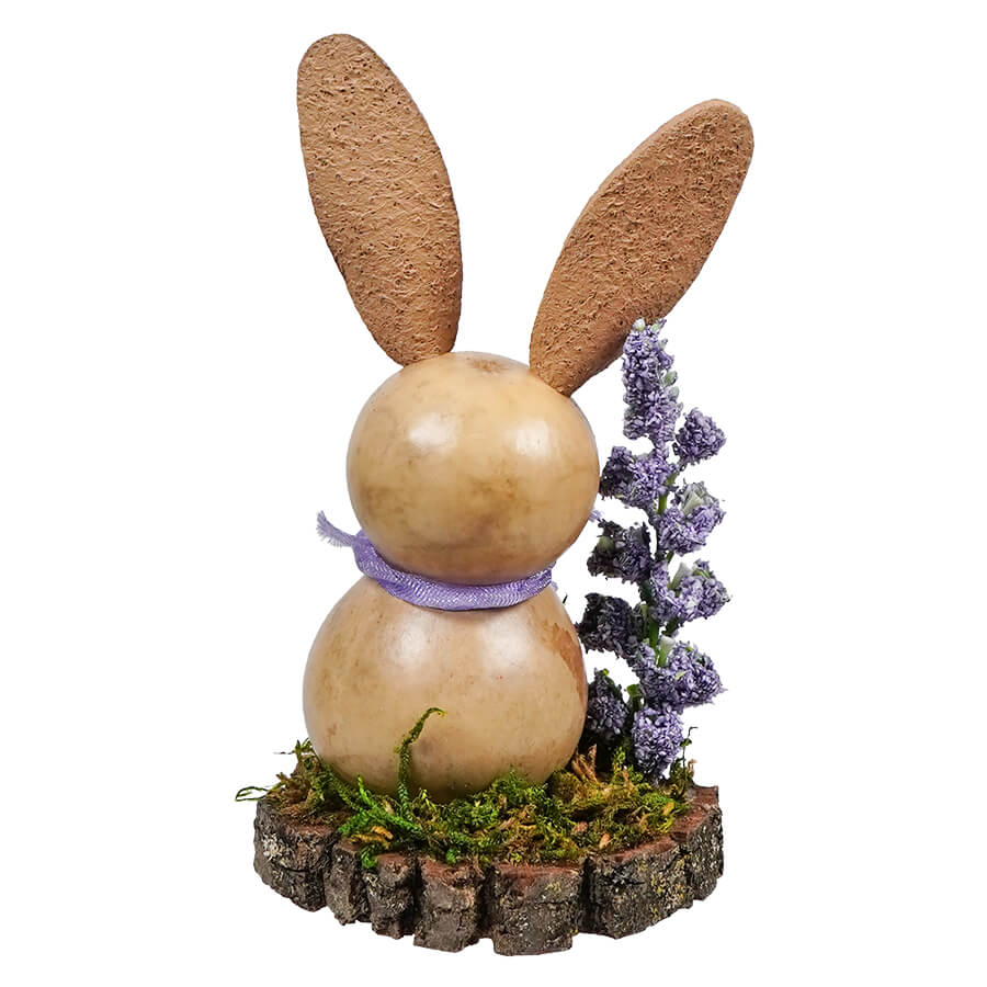 April Bunny Gourd Scene With Purple Flower