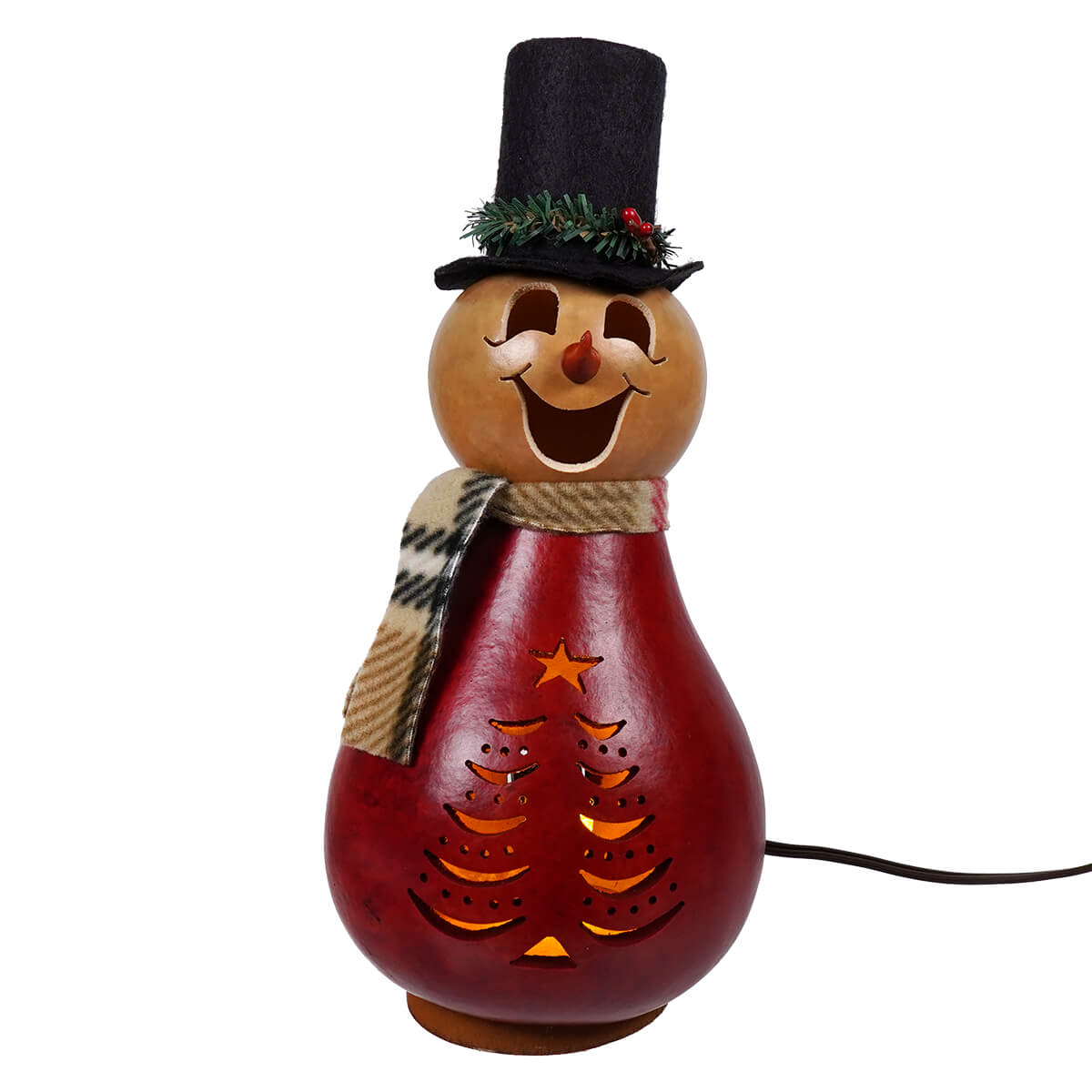 Joel - Lighted Small Christmas Tree Snowman Gourd