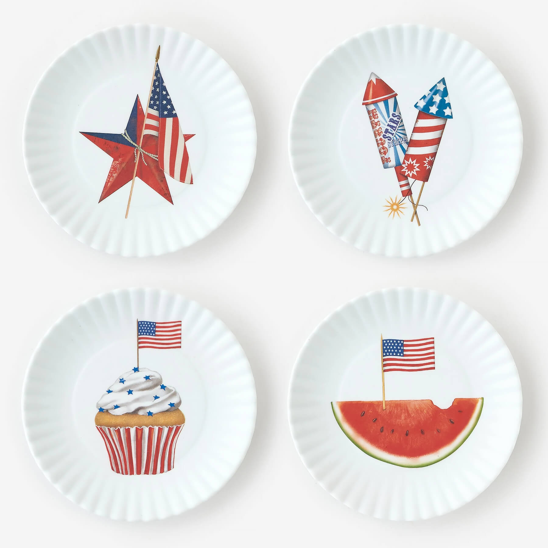 4" Americana Melamine Coasters Boxed Set/4