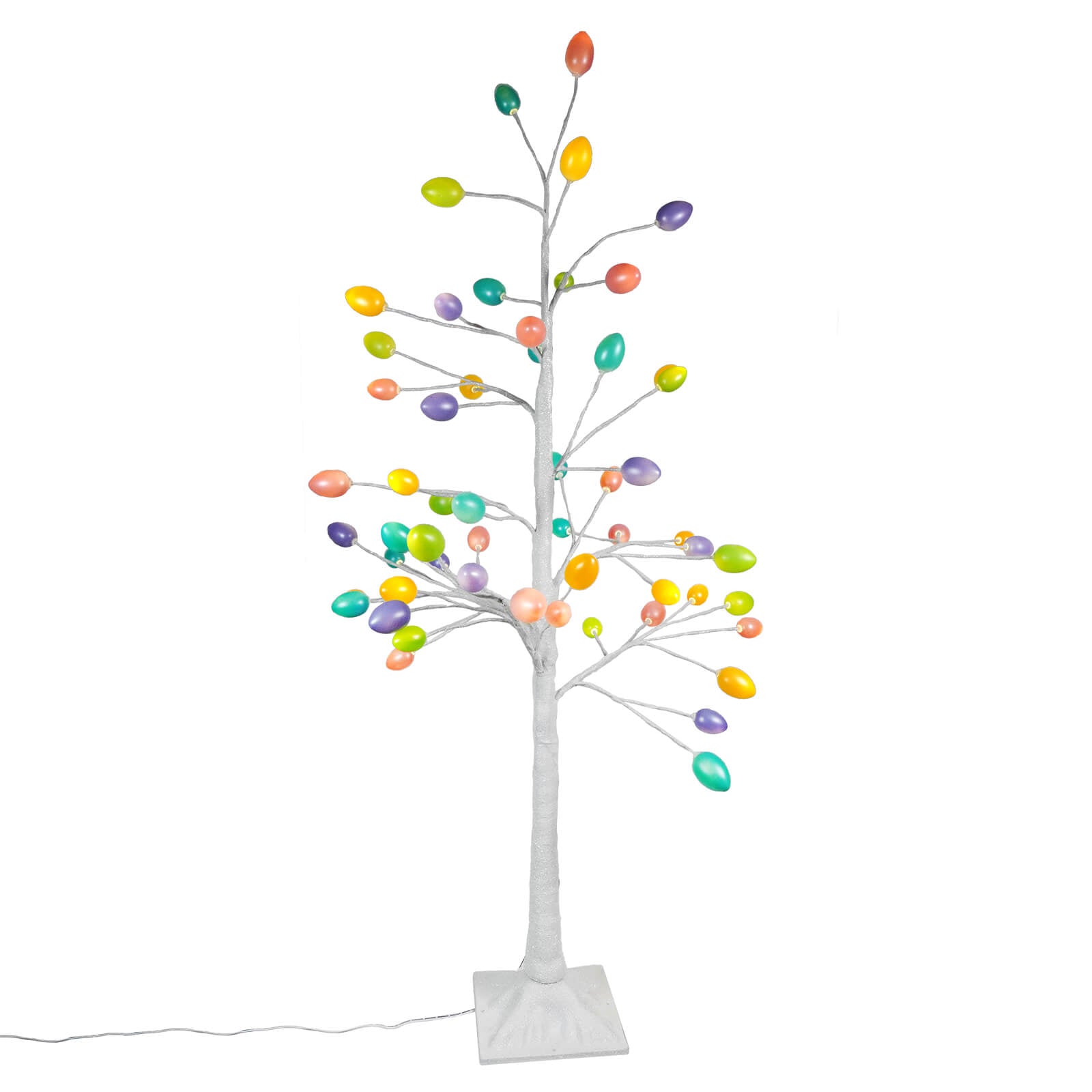 48" Large Lighted LED Pastel Easter Egg Tree With Timer