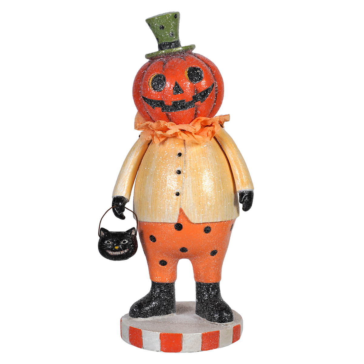 8" Resin Retro Jack-O'-Lantern Costume Trick-Or-Treater Figurine