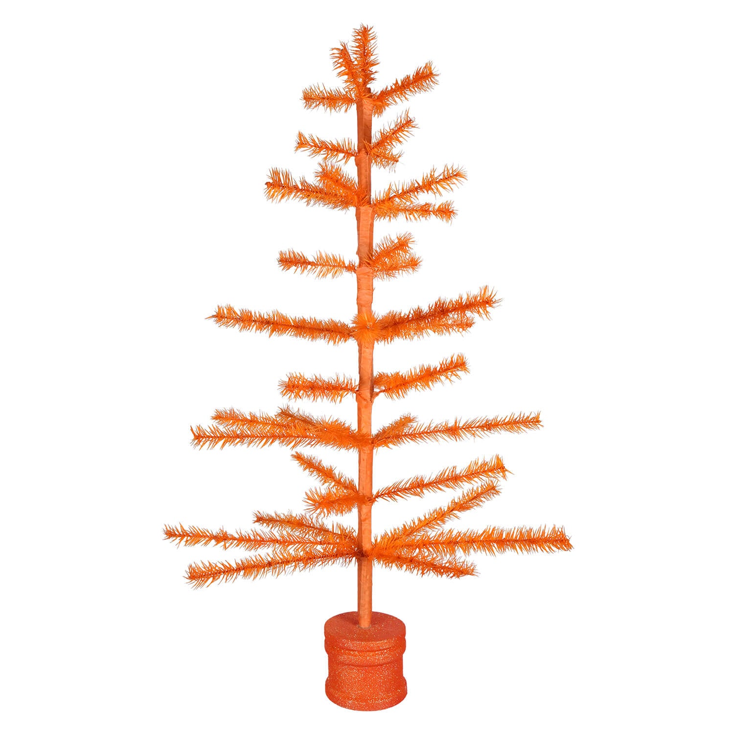 36" Orange Halloween Feather Tree