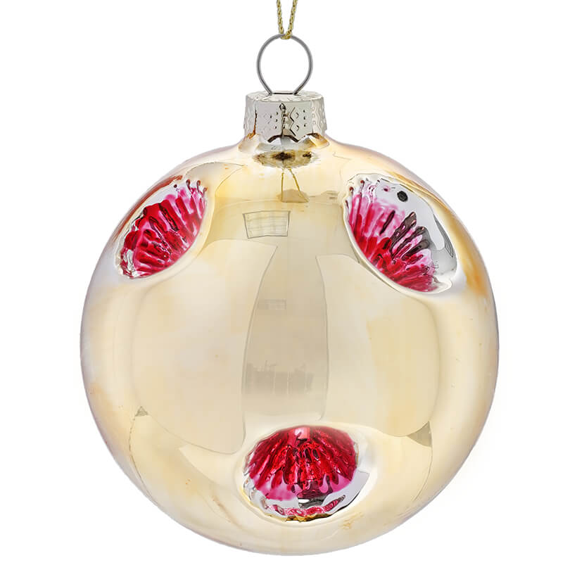 Gold Glass Reflector Ball Ornament