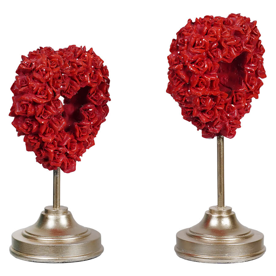 Red Roses Heart On Stand Set/2