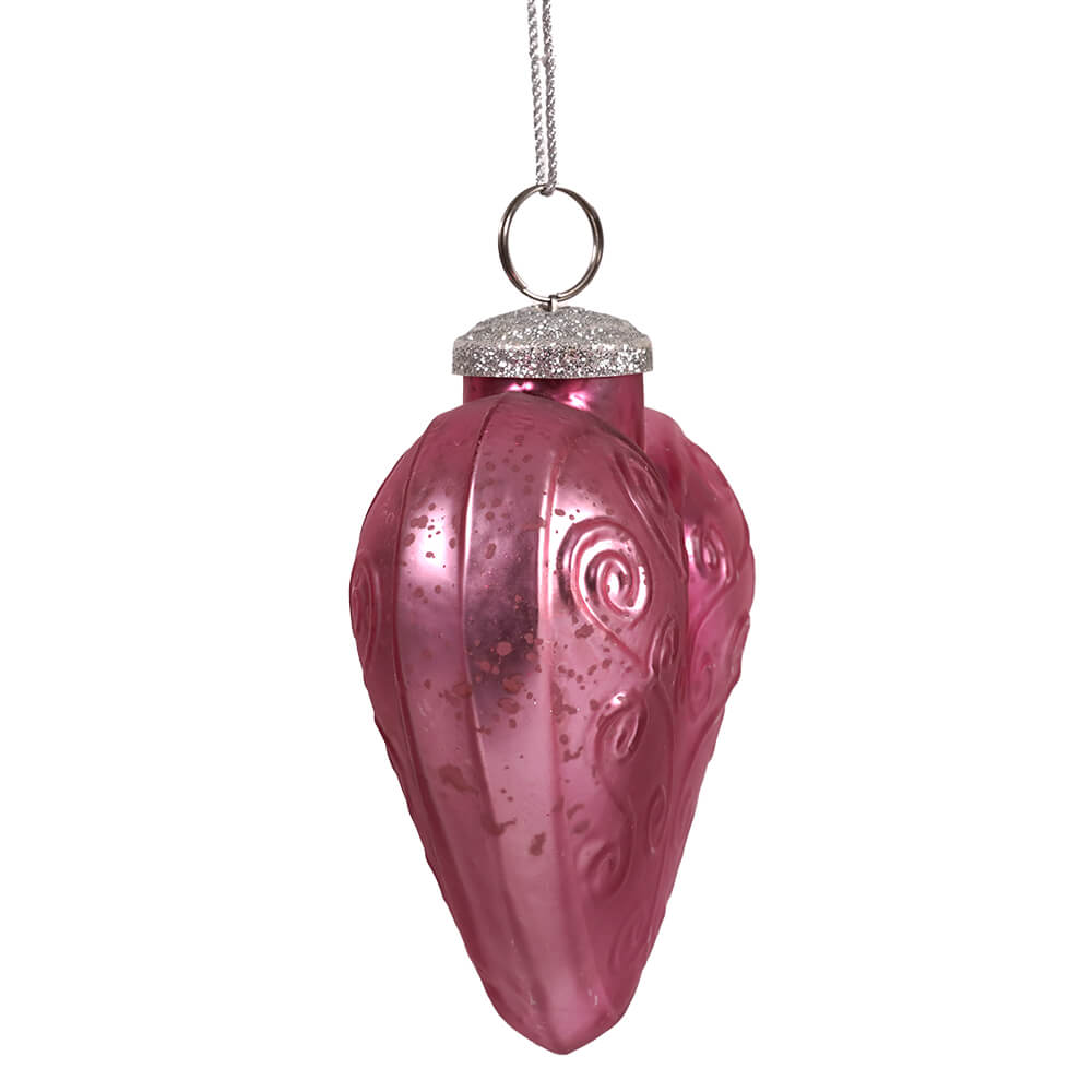 Blush Glass Heart Shaped Ornament
