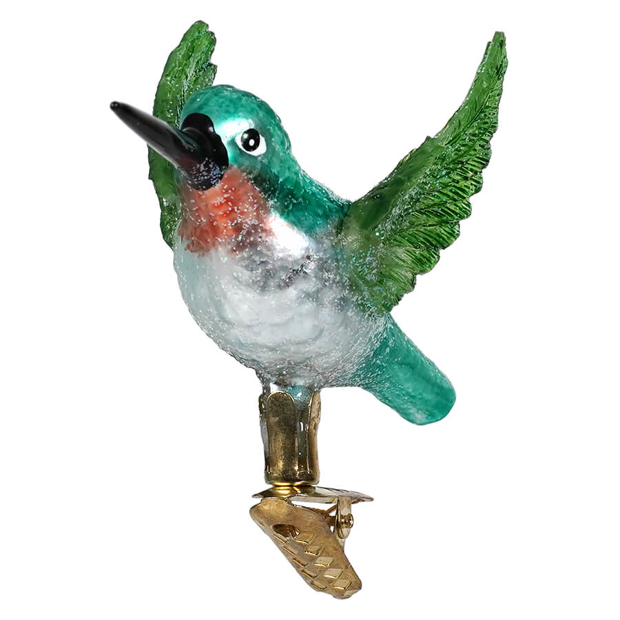 Turquoise Clip-On Hummingbird Ornament