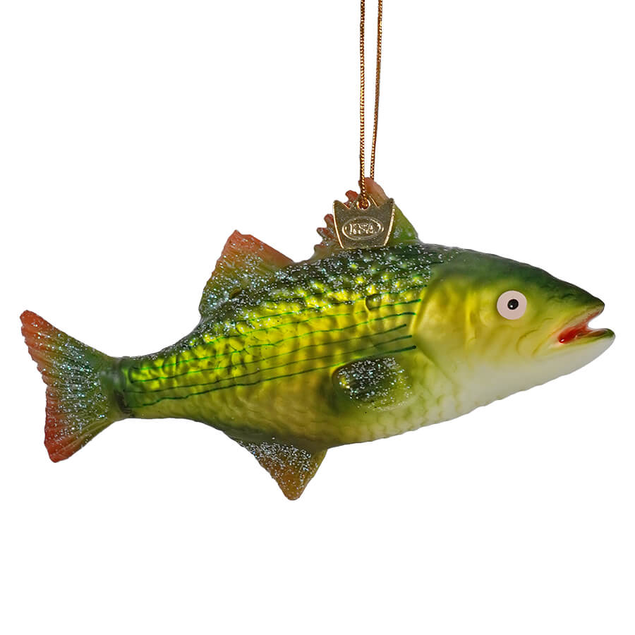 Bass Fish Glass Ornament