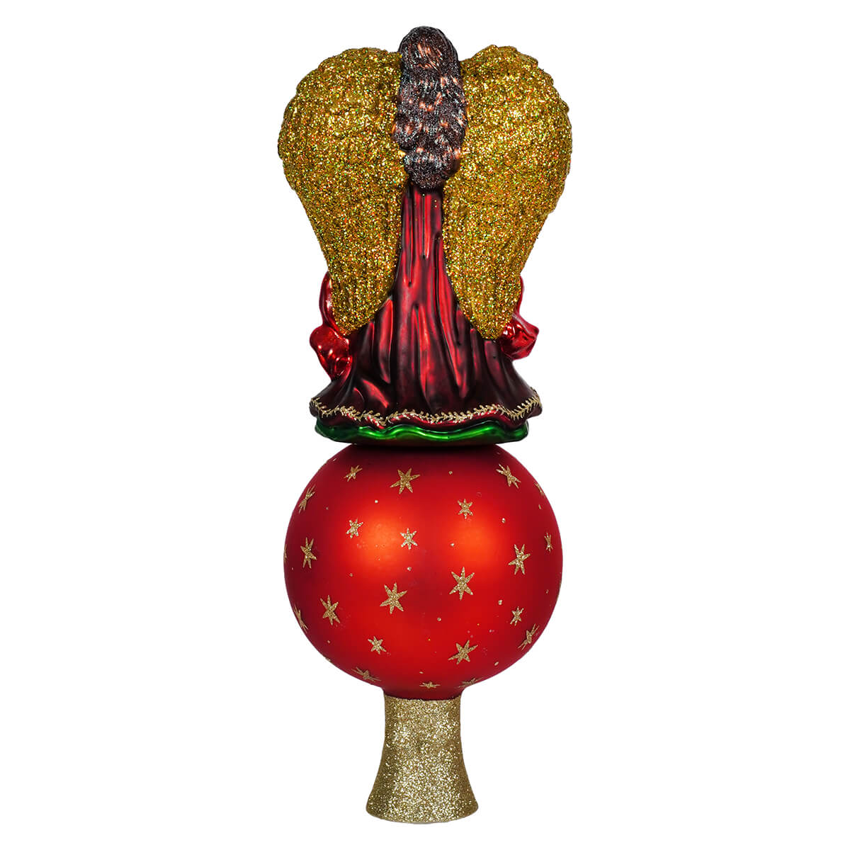 Glass Finial Angel Treetop With Reflector