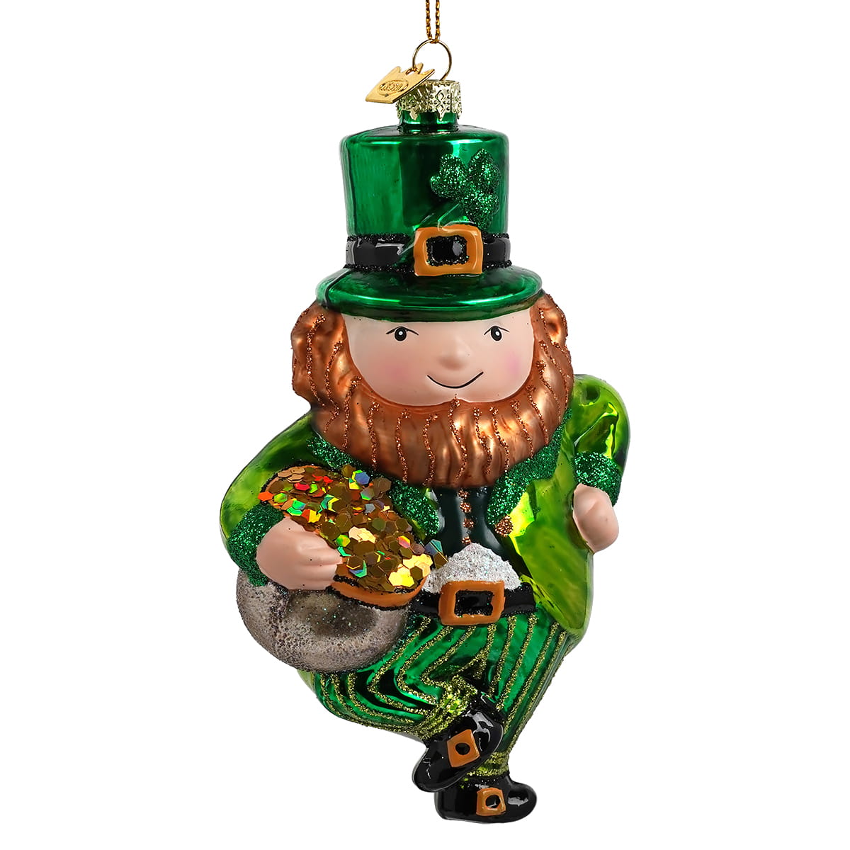 Noble Gems™ Glass Leprechaun Ornament