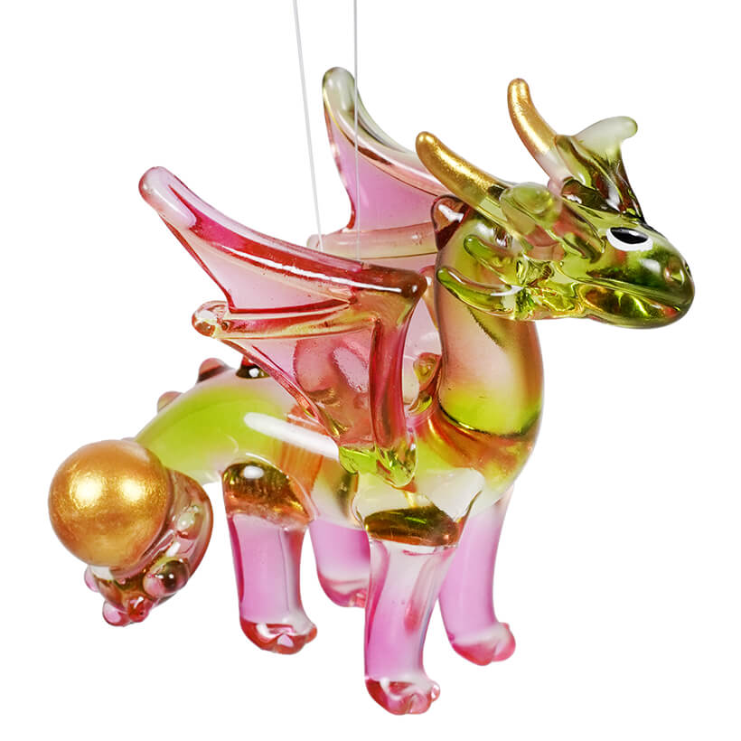Green & Pink Baby Dragon Ornament