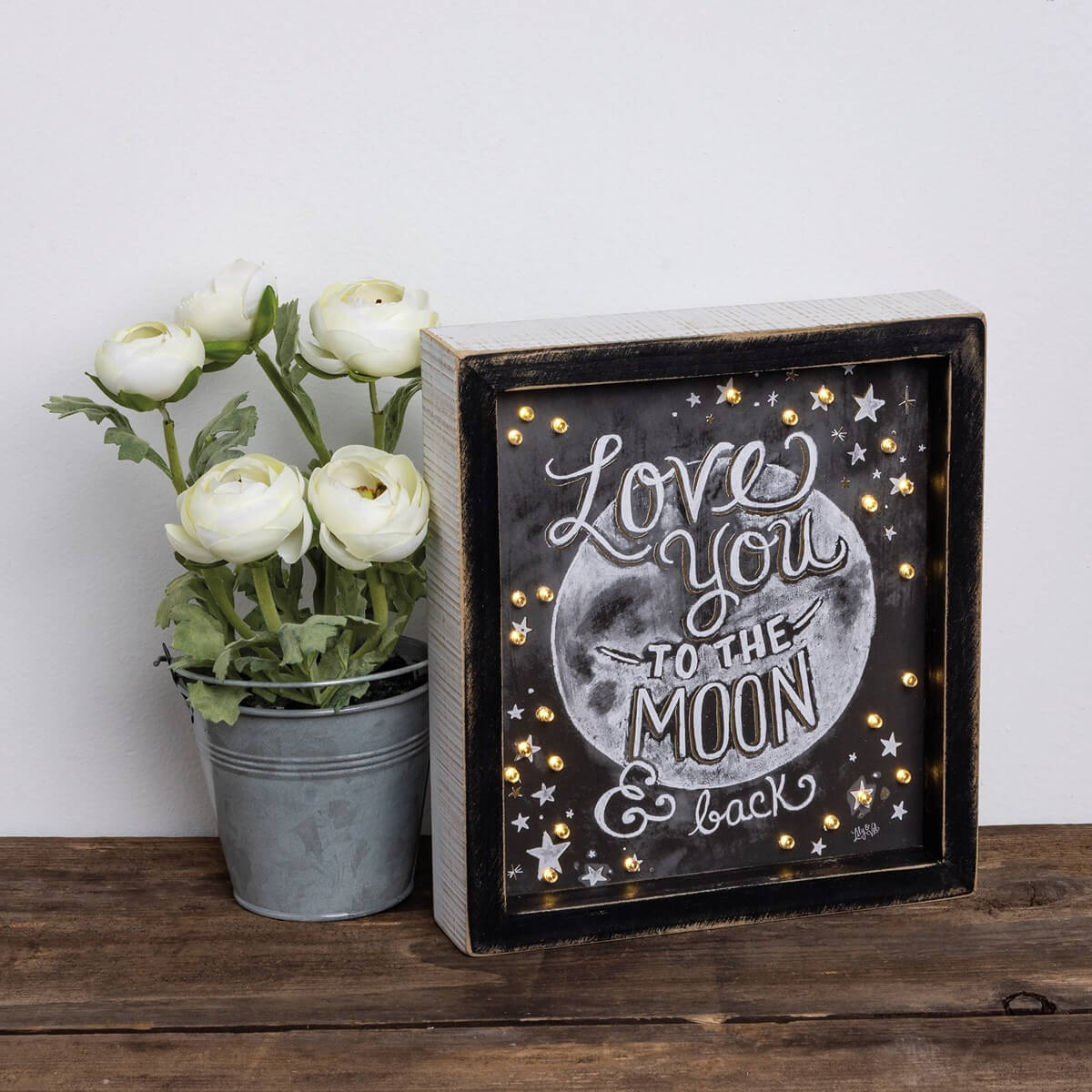 Love You To The Moon And Back Lighted Chalk Sign