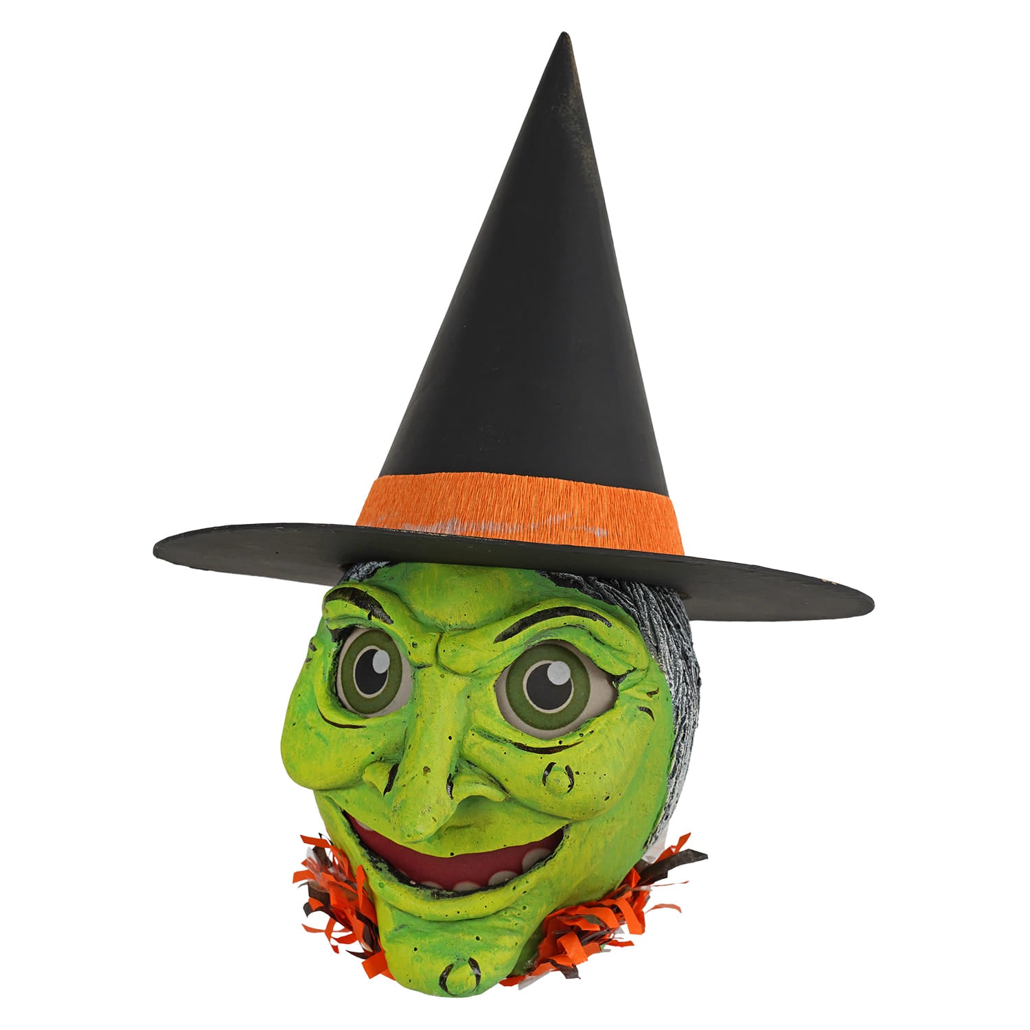 Vandolls Folkart ~ Green Face Witch With Hat Lantern
