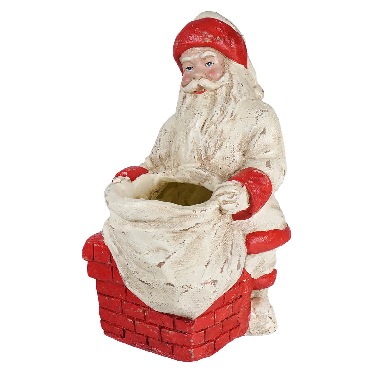 9.25" Santa On Chimney With Bag