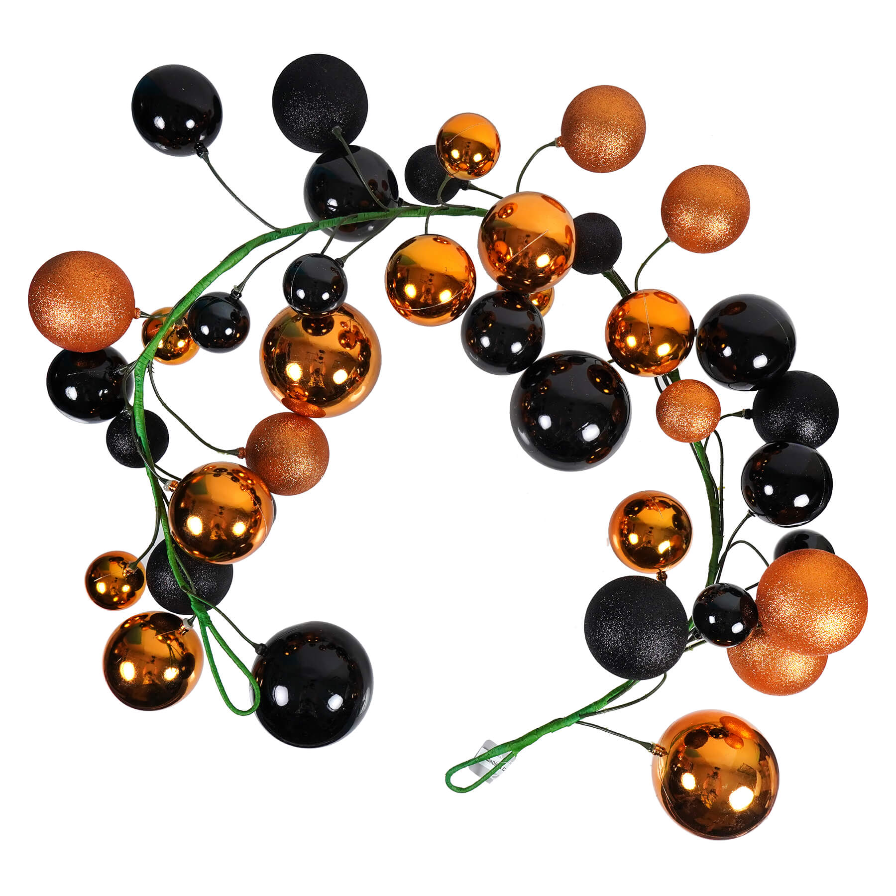 4ft Black & Orange Ball Garland