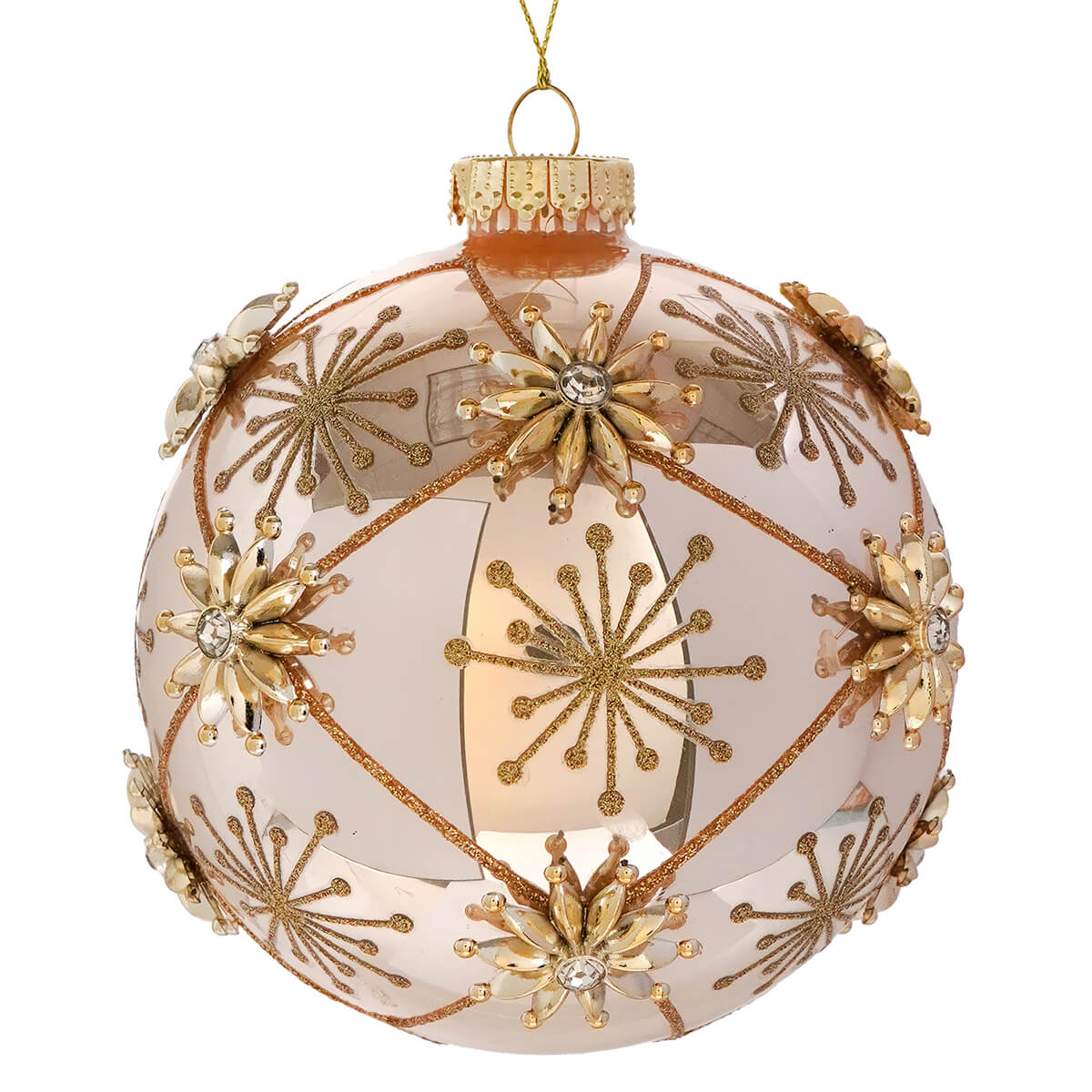 Gold Star & Jewel Ball Ornament