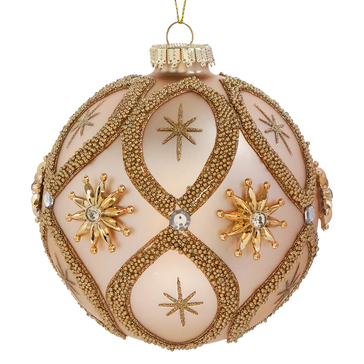 Gold Star & Jewel Ball Ornament
