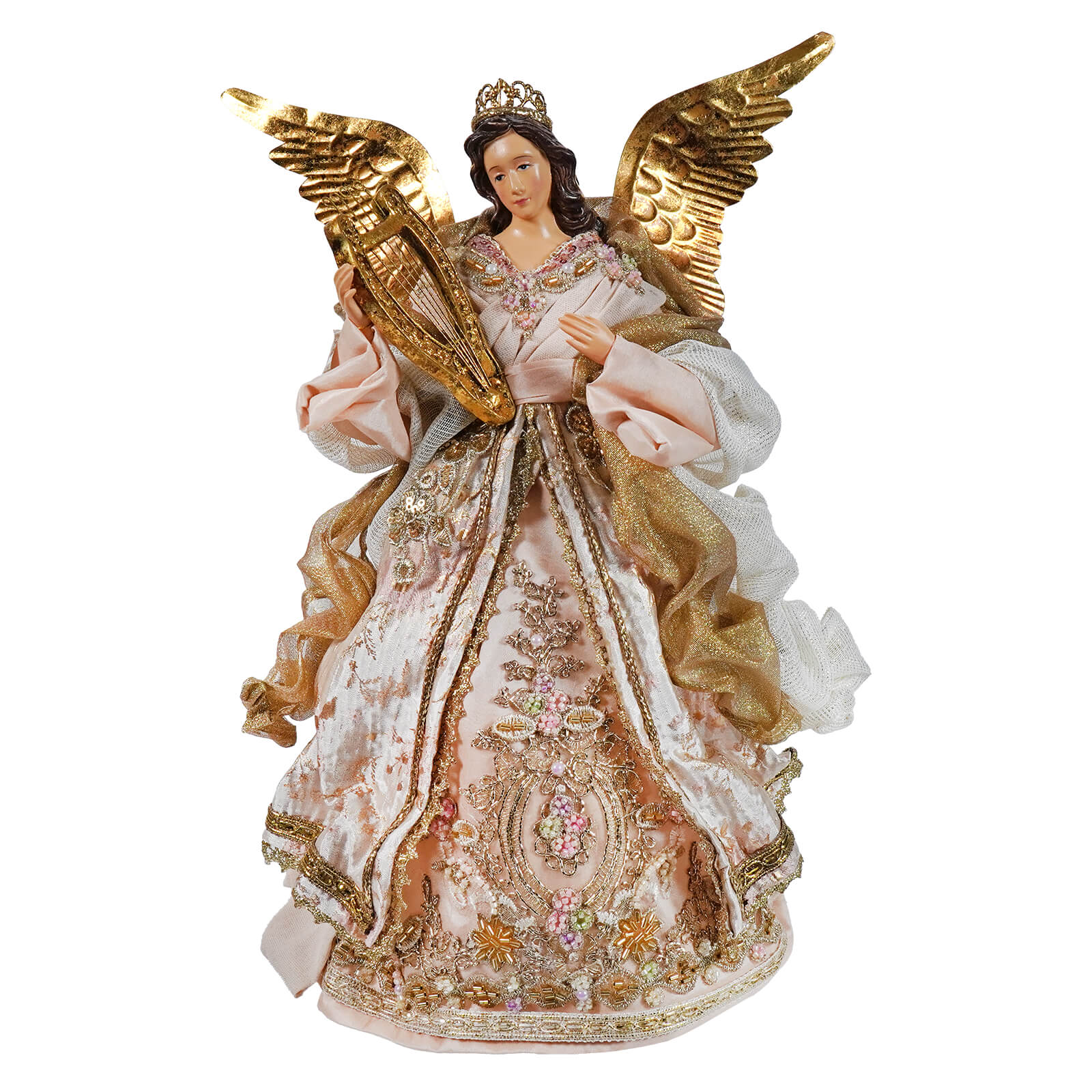 16" Elegant Pink Dress Victorian Angel Tree Topper