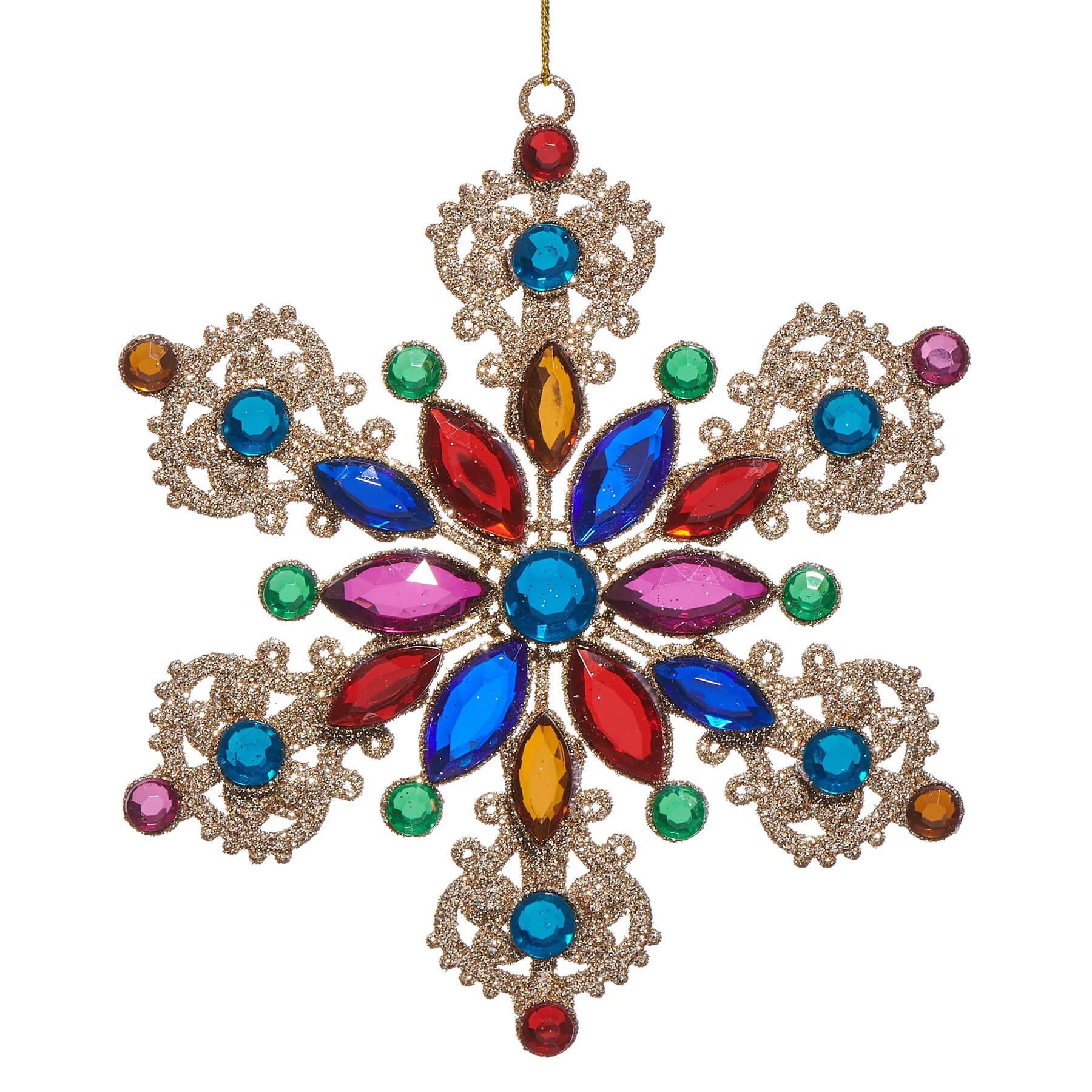 Multicolor Jewel Snowflake Ornament