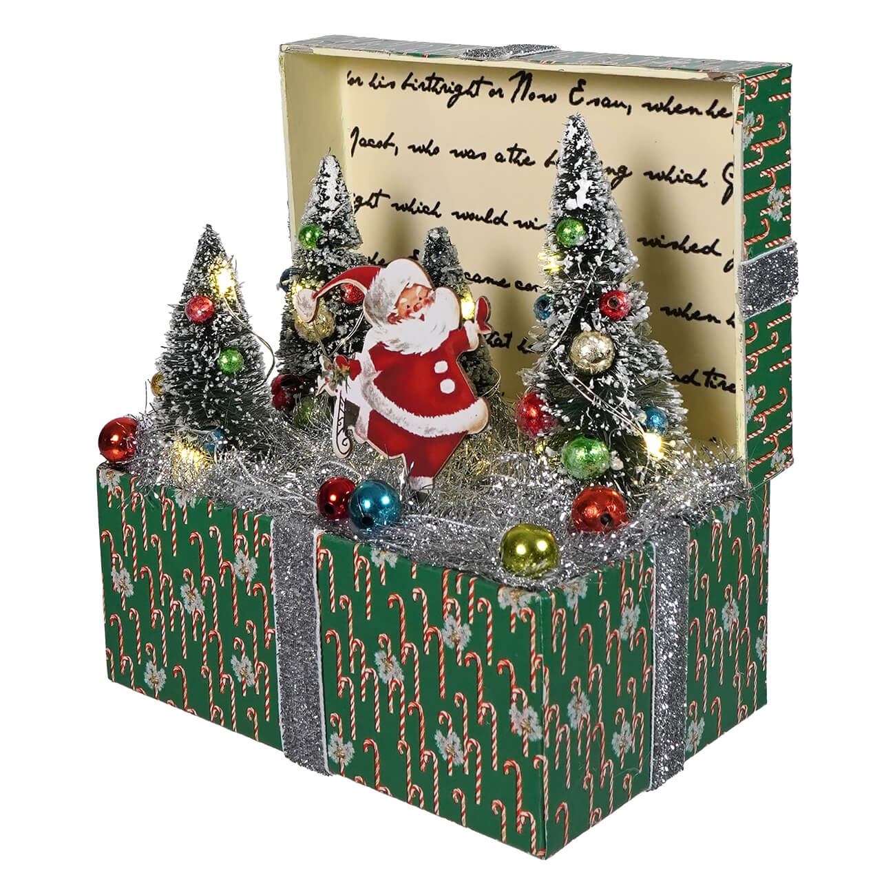 7" Lighted The Magic of Christmas Santa Vignette Box