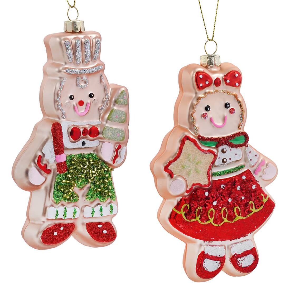 Happy Gingerbread Ornaments Set/2