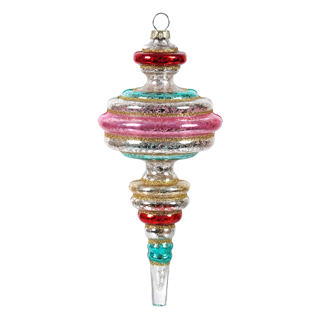7.75" Multicolor Vintage Finial Ornament
