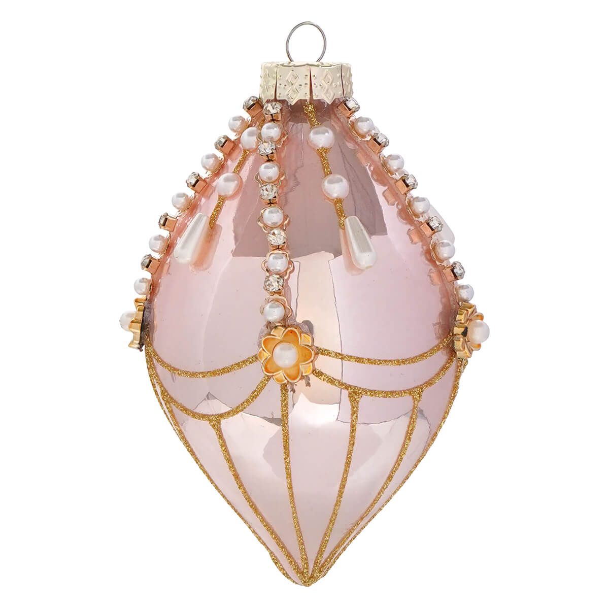 Pink & Gold Pearl Fairground Finial Ornament