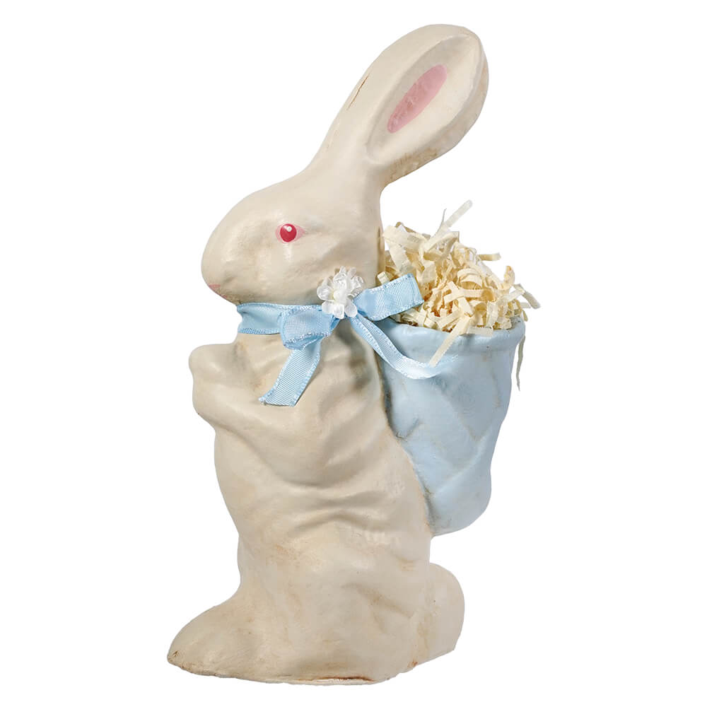 Blue Ribbon & Basket Pack Beige Bunny