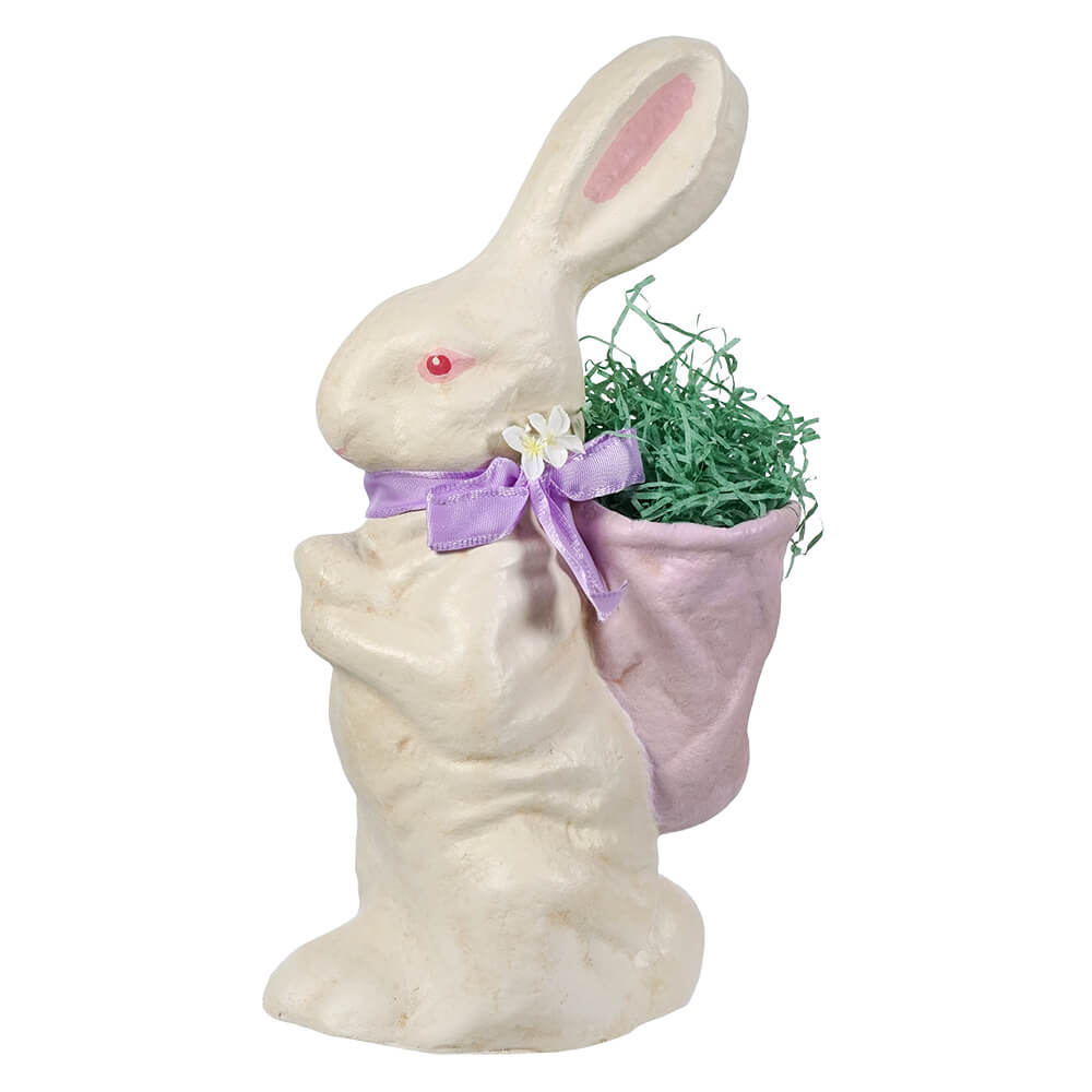 Lavender Ribbon & Basket Pack Beige Bunny