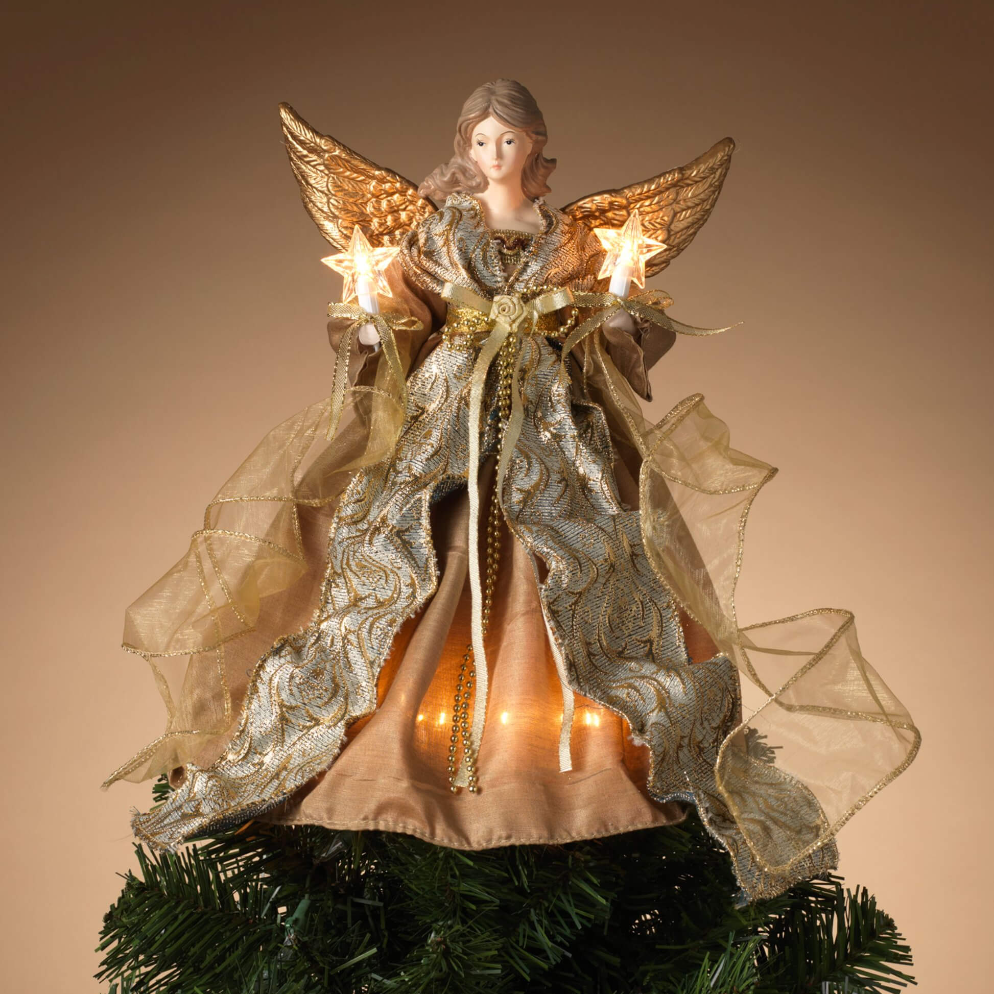 Lighted Gold Angel Tree Topper