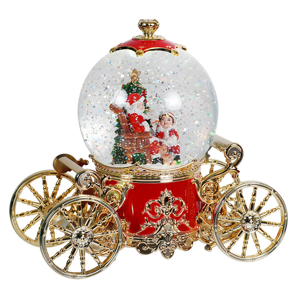 Lighted Musical Spinning Water Globe Santa Carriage