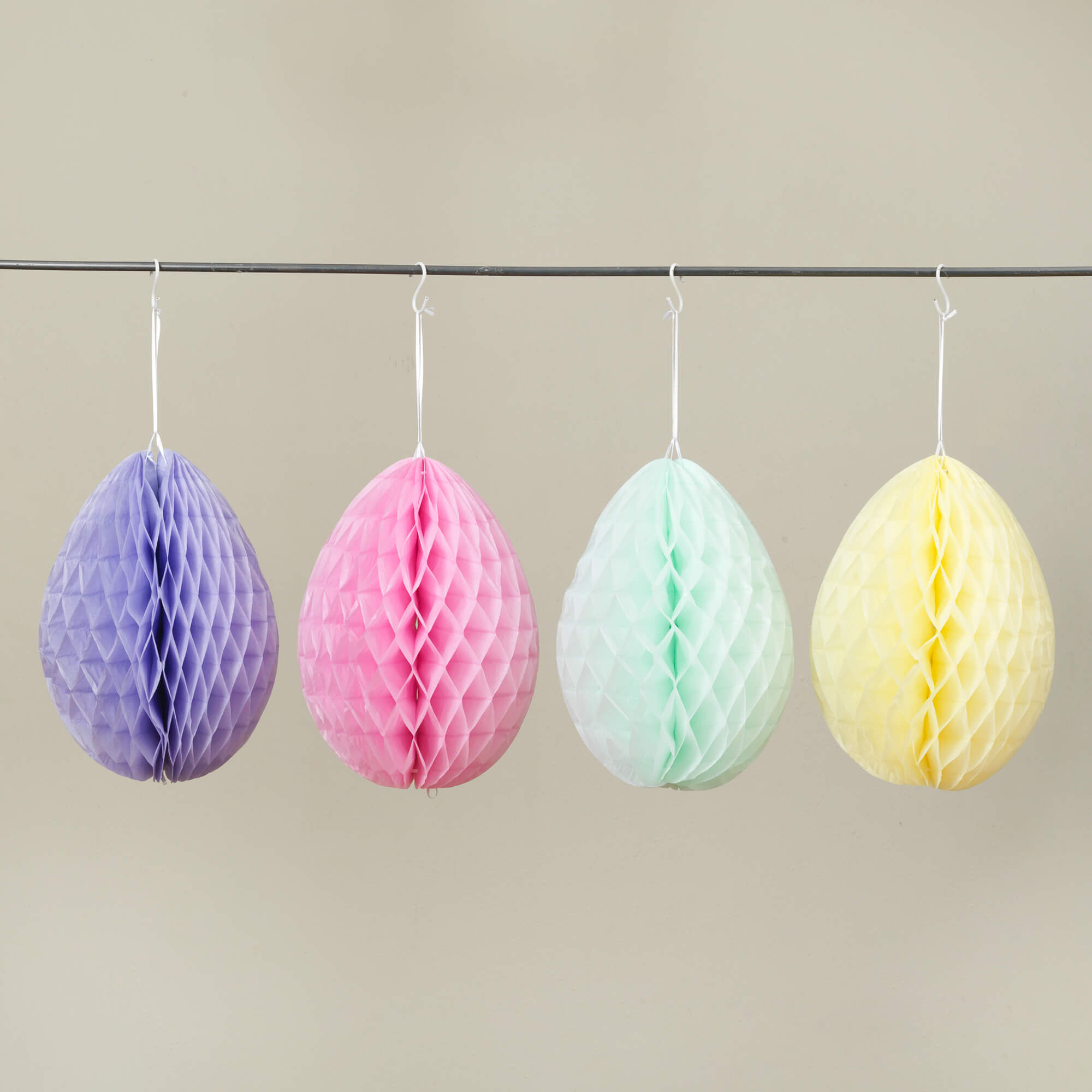 Colorful Paper Easter Egg Ornaments Set/4