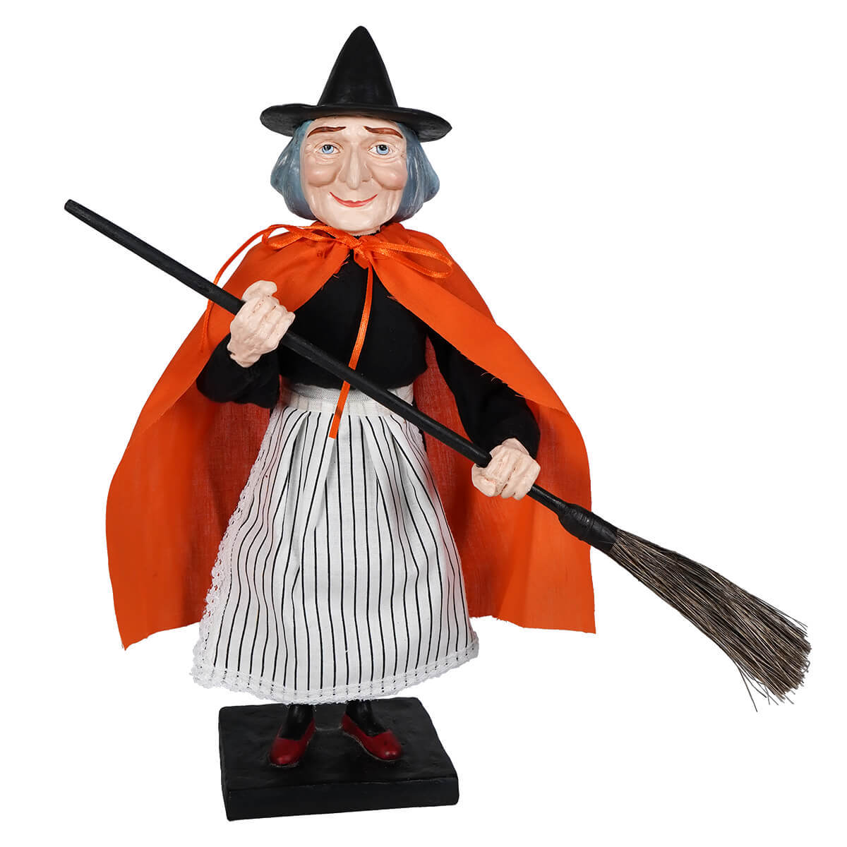 Vintage Witch Holding Broom Container