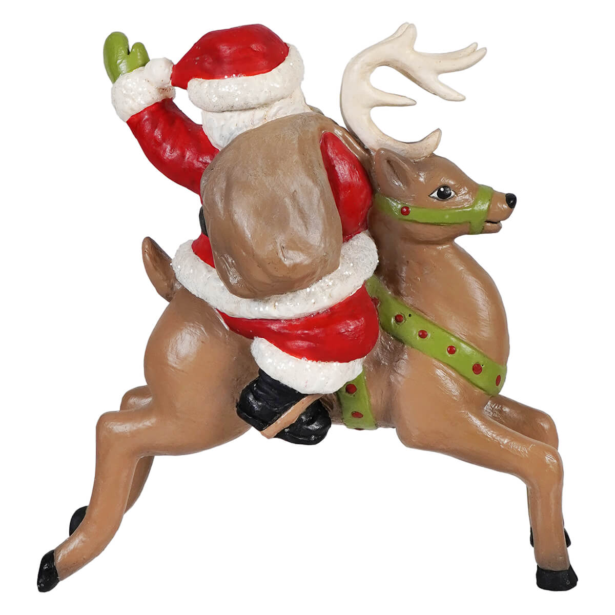 Retro Santa Riding Reindeer