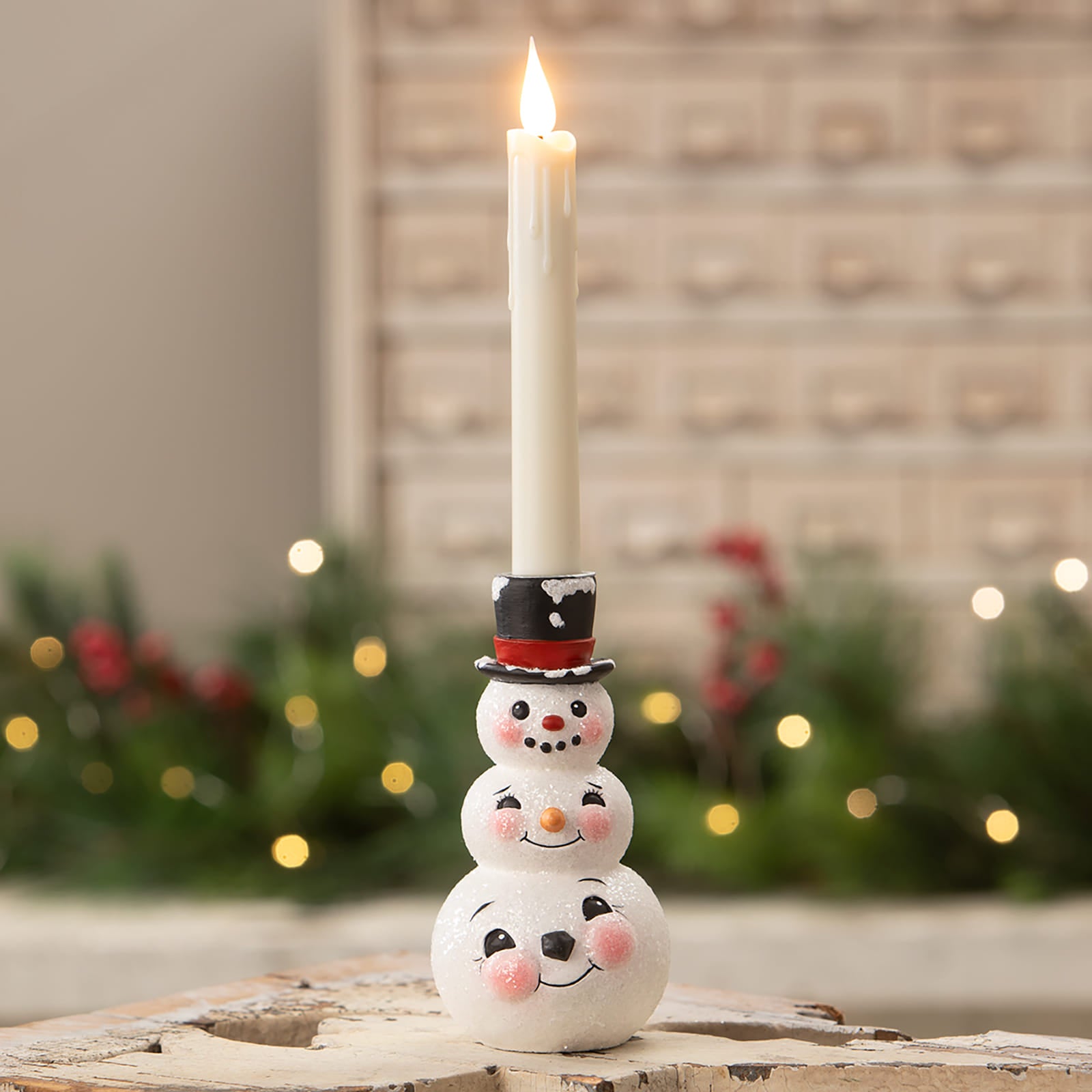 Snowman Stack Candlestick