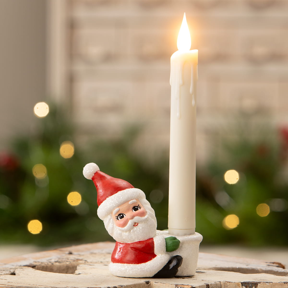 Santa Taper Candle Holder