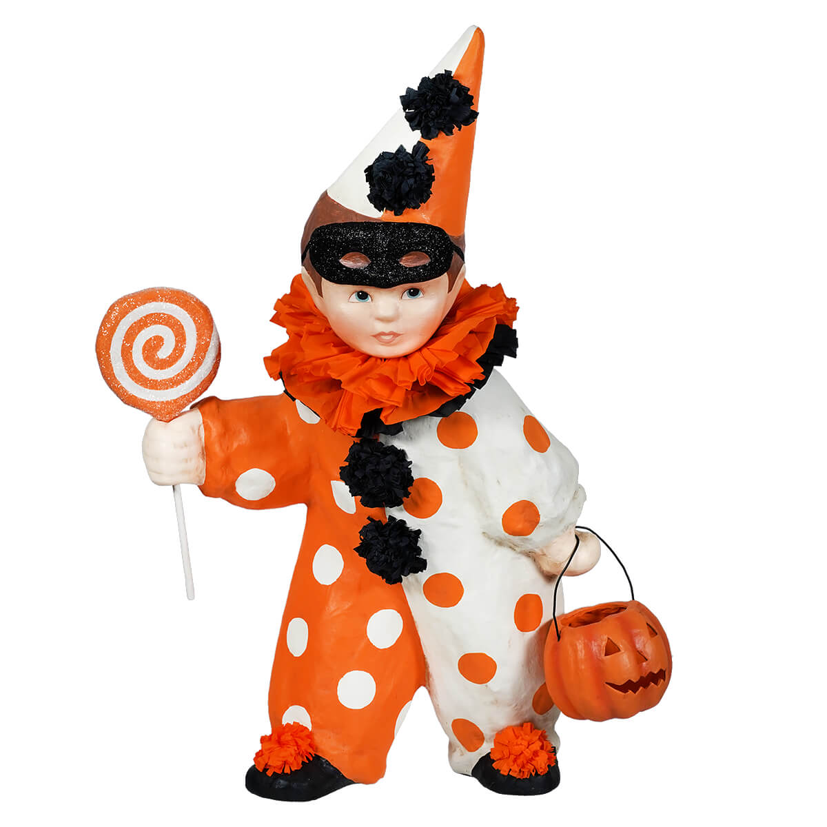 Joyful boy in vampire costume carving pumpkin, Halloween masquerade,  entertain, Stock image