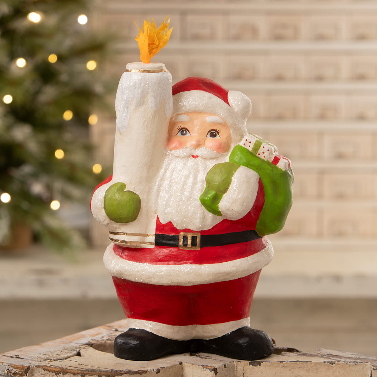 Retro Santa with Candle