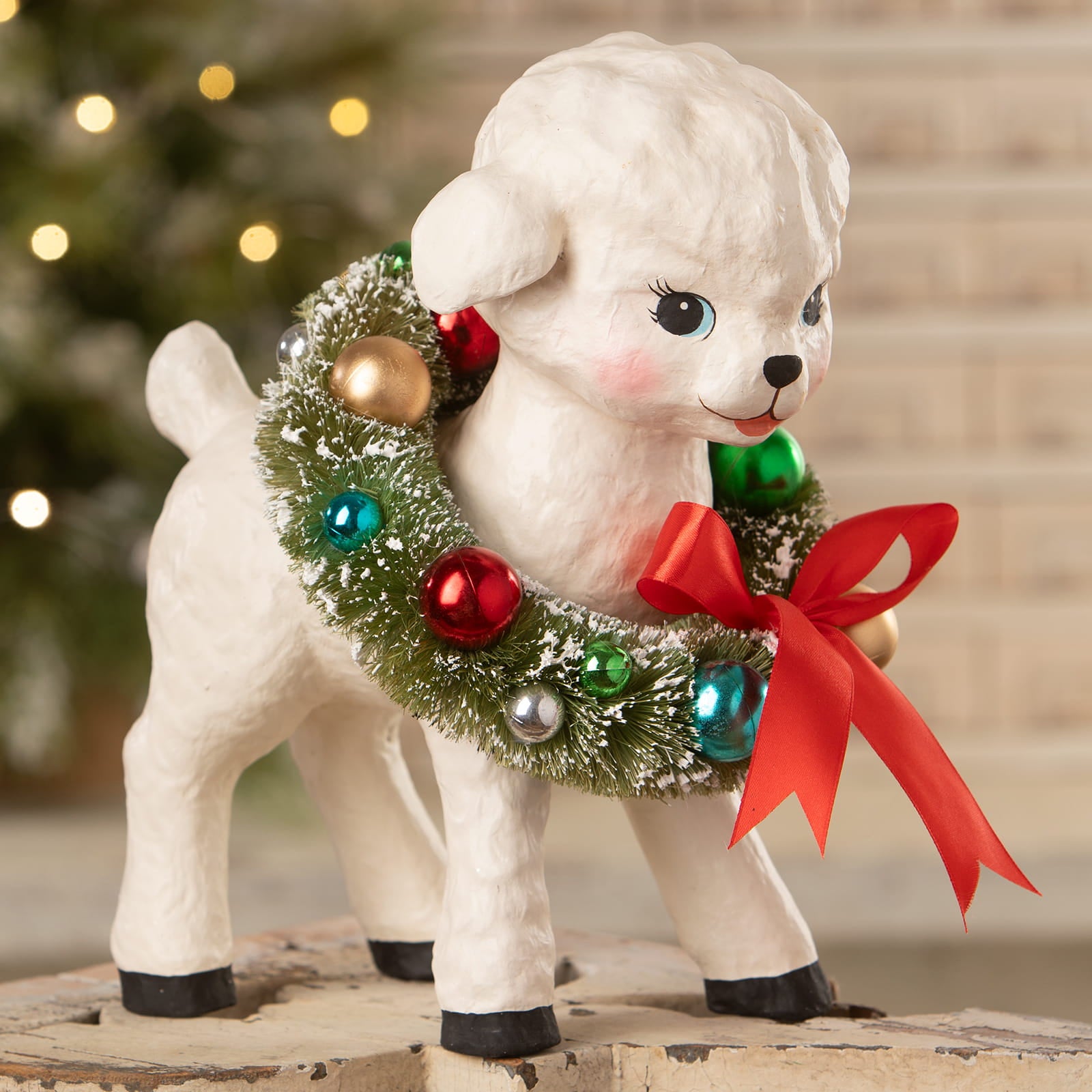 Noelle Lamb with Wreath