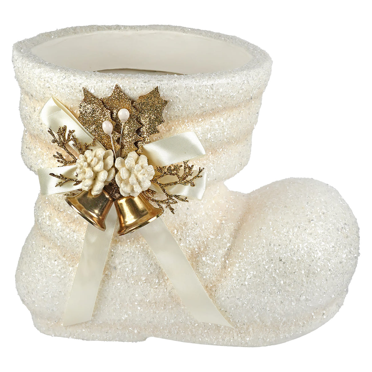 Large Retro White Santa Boot