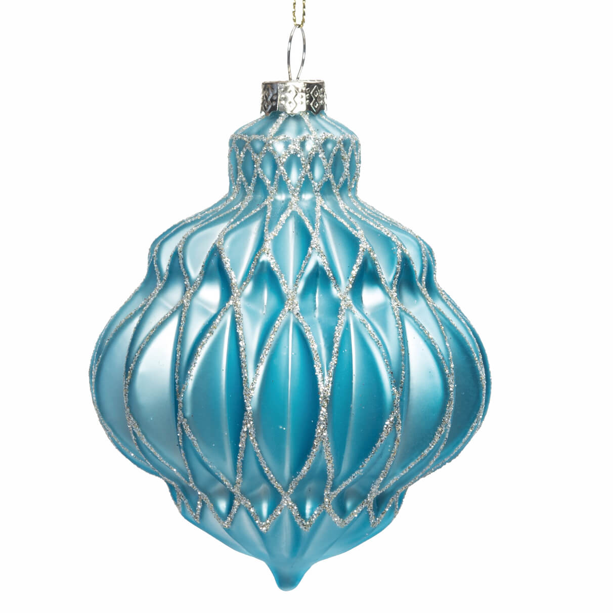 Bright Blue Glass Ornament