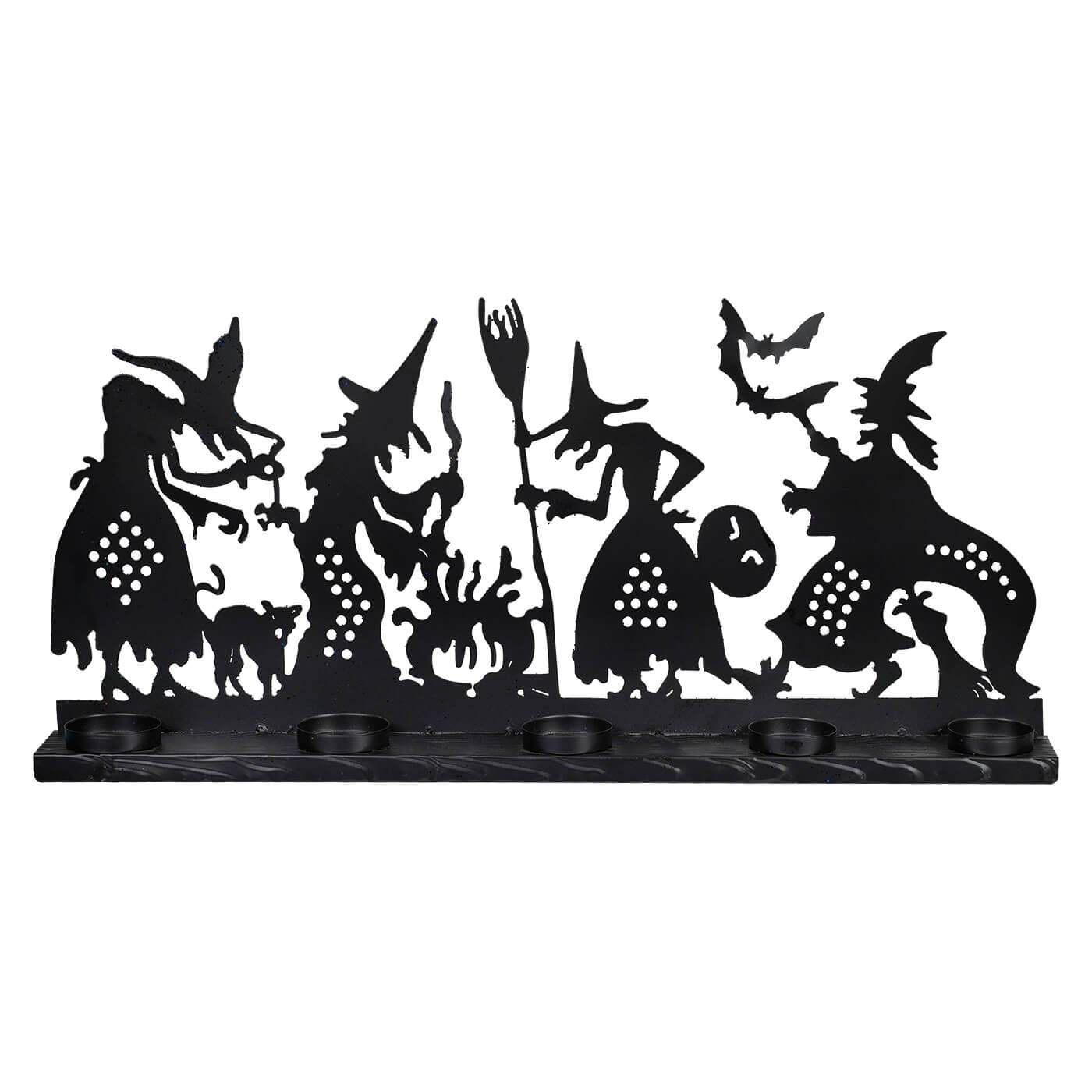 Metal Candle Holder Witch Scene Decor