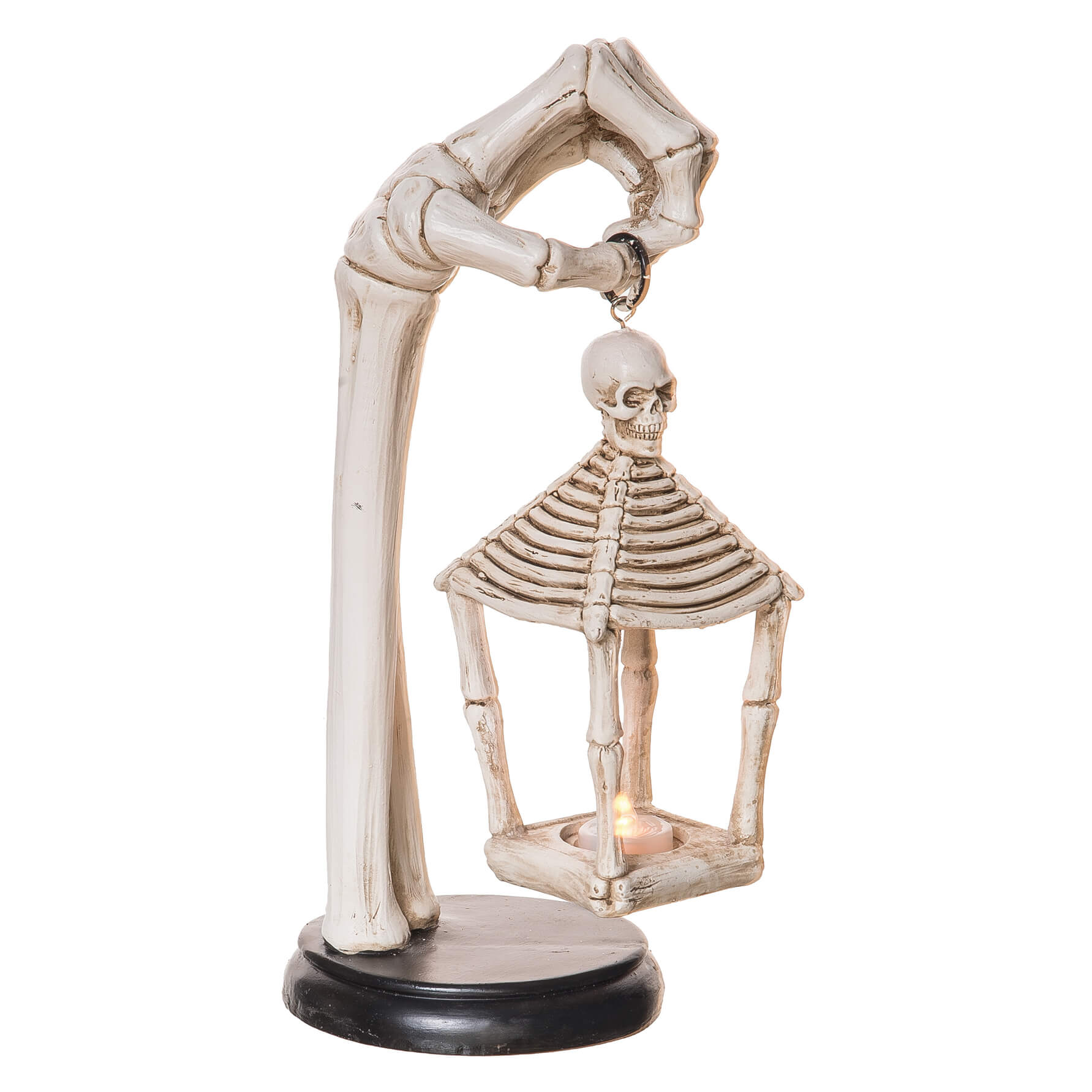 Light Up Resin Creepy Skeleton Lantern Decor