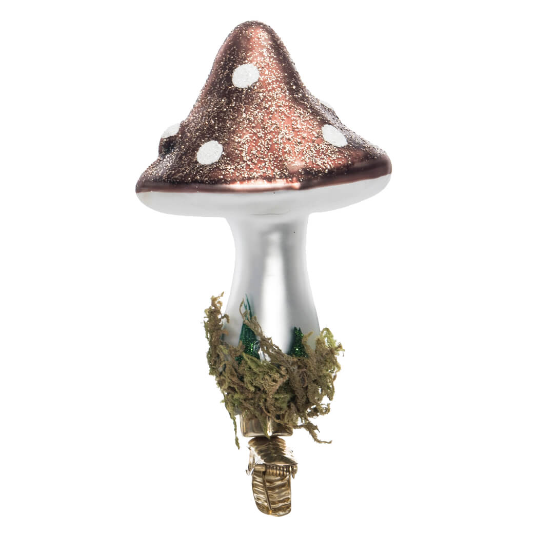 Brown Clip-On Mushroom Ornament